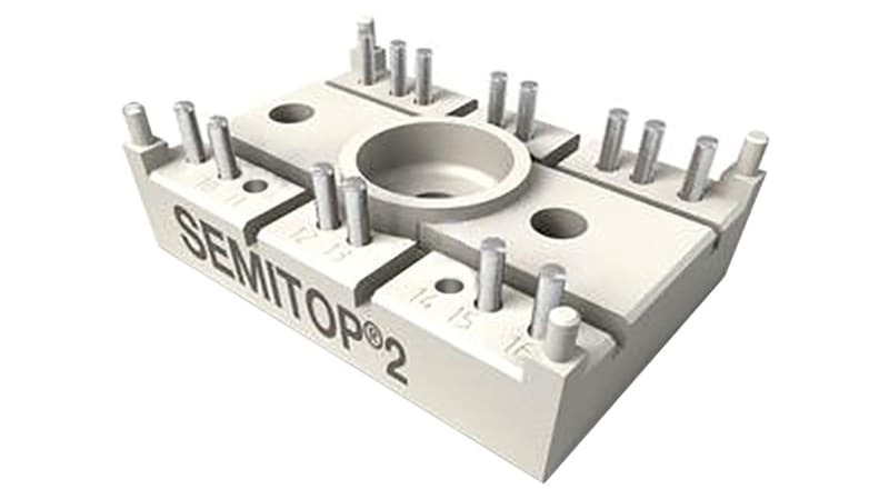 Quad N-Channel MOSFET, 80 A, 100 V, 16-Pin SEMITOP2 Semikron SK85MH10T