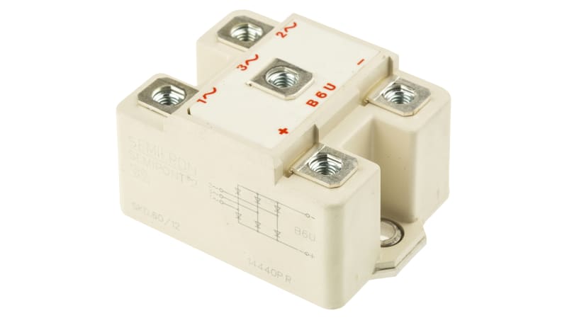 Semikron SKD 60/12, 3-phase Bridge Rectifier Module, 60A 1200V, 5-Pin SEMIPONT2