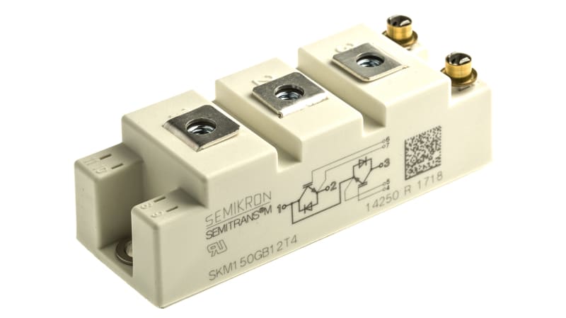 Semikron SKM150GB12T4 Dual Half Bridge IGBT Module, 232 A 1200 V, 7-Pin SEMITRANS2, Panel Mount