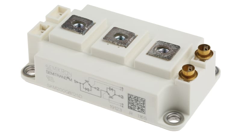 Semikron SKM200GB125D Dual Half Bridge IGBT Module, 200 A 1200 V, 3-Pin SEMITRANS3, Panel Mount