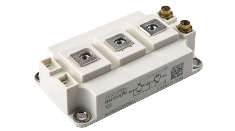 Semikron SKM400GB066D Dual Half Bridge IGBT Module, 500 A 600 V, 7-Pin SEMITRANS3, Panel Mount